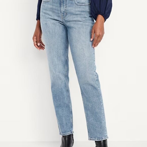 Old Navy Ladies Curvy Extra High-Waisted Straight Jeans / 12 Petite / New w Tags - Picture 8 of 11